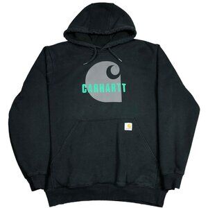 Carhartt Workwear Spell Out Logo Black Hoodie Sweatshirt‎ Adult Medium
